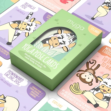 Myga Kids Yoga Cards  Yoga  Mindfulness for The Whole Family  59 Cards