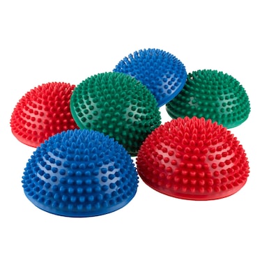 Hey Play Balance Pods Hedgehog Style Balancing and Stability Half Dome Stepping Stones for Exercise Set of 6 for Kids and Adults