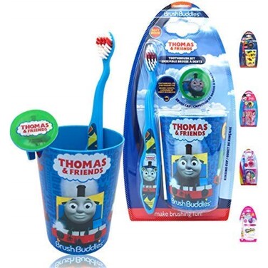 FIREFLY Thomas Kit  Ideal Kids Friendly Designed Disney Happy Brushing Time Soft Bristle Toothbrush Kit Thomas and Friends Set