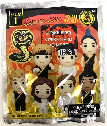 Cobra Kai Series 1 3D Figural Foam Bag Clip in Blind Bag Strike First Strike Hard No Mercy Multicolored