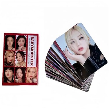 FOURBOM BABY MONSTER Photocards 55 PCS BABY MONSTER SHEESH Album Photo Cards BABY MONSTER Gift Lomo Cards Merch for BABY MONSTER Boys and Girls