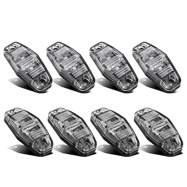 Partsam 8pcs 25 Oval Side Fender Marker Light RedAmber Clear Lens Universal Surface Mount 2 LED Light Truck Boat Trailer Sealed Mini Trailer Clearance Identification Lights4 Red4 Amber