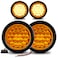 ONLINE LED STORE 4 Inch Round 24 Clear White Reverse Backup Trailer Tail Light for Trucks RV  DOT Certified Grommet  Plug Included 4 Pack PSZ TBL4024AMX4