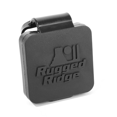 RealTruck Rugged Ridge 1158026 Trailer Hitch Plug 2 Inch Receiver Black Rugged Ridge Logo