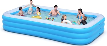 Lylting Extra Large Inflatable Pool for Adults 145x74x22 Big Thickened Swimming Pool Full Size Family Blow Up Pools for Backyard Home Garden Lawn Indoor Outdoor