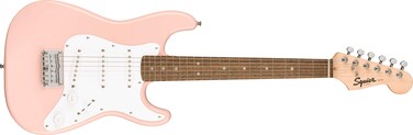 Fender Squier Electric Mini Stratocaster Electric Guitar Shell Pink Ideal For Guitar Beginners