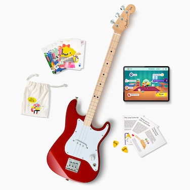 Loog Fender x 3String Stratocaster Electric kids Guitar 3 string beginner kit Candy Apple Red