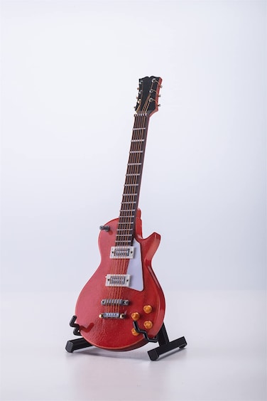 ALANO Mini Electric Guitar Model Musical Instrument Ornament with Leather caseE39175