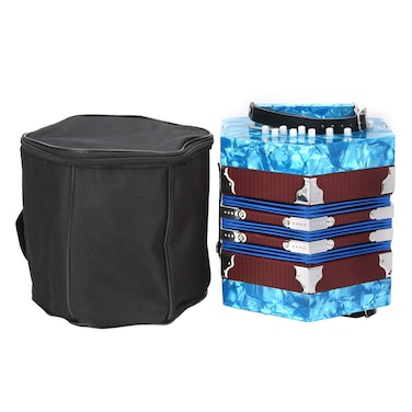 Voluxe Concertina Accordion Solid Wood Professional Accordion Concertina with a Bag for Adults for Instrument Supplies for Beginners and Studentssky blue
