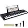 PWNLDY 61 Keys Keyboard PianoElectric Digital Pianowith BuiltIn Speaker MicrophonePiano Note StickersSheet Music Stand and Power SupplyPortable Keyboard Piano for Beginners Girls Boys