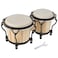 MUSICUBE Bongo Drum Set for Kids Adults 4 and 5 Tunable HandCrafted Wooden Bongos Percussion Instrument with Tuning Wrench Mini Bongo Drum Toys Natural Skin
