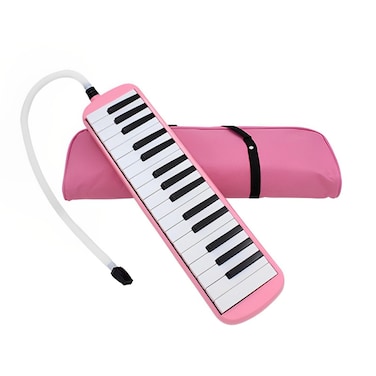 Vilihy Melodica 32 Key Pianica Portable with Carrying Bag Short and Long Mouthpieces for Beginners Kids GiftPink