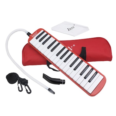 Btuty Melodica 32 Keys Melodica Instrument Piano Musical Instrument for Beginner Gift with Carrying Bag Melodia Musical Instrument red
