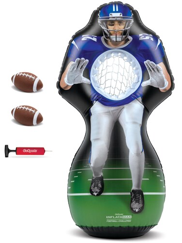 GoSports 4 ft Inflataman Football Challenge for Kids  Inflatable Receiver Touchdown Toss Game