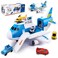 Airplane Toy with Car Toy Helicopter Set Take Apart Toy for Boy Toddler Kids Cargo Transport Airplane Easter Gift Treat Age 2 3 4 5 6 8 Years Old 5 Mini Vehicles Truck 1 Large Plane 1 Large Play Mat