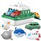OKGIUGN Ferry Boat with 4 Car and 4 Wind Up Bath Swimming Toys Kids Bath Toy Floating Vehicle Whales Submarines Swans Rockets Bathtub Bathroom Pool Beach Toy Set for Toddlers Boys Girls