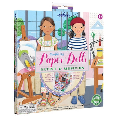 eeBoo Musician and Artist Paper Doll Reusable Set