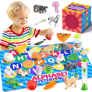Alphabet Mystery Box for Kids Alphabet Learning Toys for Kids Age 3 4 5 6 7 Year Old 26 Pcs Letter Matching Game Toddlers Fine Motor Learning Toys for Preschool Kindergarten Gift for Kids Age 3