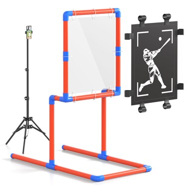 wasoyun Baseball Strike Zone Target  Interchangeable Transparent Or Fabric TargetsSturdy PVC Frame Adjustable Tripod Stand Ideal for Plastic Balls Training and Games