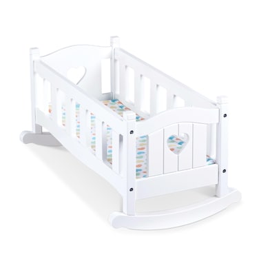 Melissa  Doug Mine to Love Wooden Play Cradle for Dolls Stuffed Animals  White