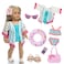 Lembani 18 Inch American Doll Accessories 18 Inch Fashion Doll Swimming Play Sets for American 18 Inch Girl Doll Including Doll Clothes Swimsuit Sunglasses Phone Shoes
