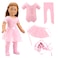BARWA 18 Inch Doll Clothes Ballet Ballerina Outfits Dance Dress Custume Compatible with 18 Inch Dolls  4 PCS Pink Leotard with Tutu Skirt Tights and Ballet Shoes
