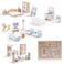 ROBUD Wooden Dollhouse Furniture Set 23 Pcs Dollhouse Accessories Miniature Furniture Including 5 Room Kits Dollhouse Furniture Pretend Play Toys for Boys Girls  Toddlers 3