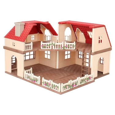 BananMelonBM Family Cozy Cabin Doll House Playset Dollhouse Furniture and AccessoriesDIY Cottage Pretend Play Dollhouses for Toddlers Boys  Girls