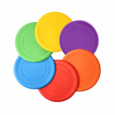 MIAOGE Frisbee Kids Flying Disc Toy Outdoor Playing Lawn Game Disk Flyer Frisbee for Kindergarten Teaching Soft Silicone Colorful 6 Pack Bulk Set