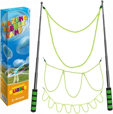 EKnow Giant Soap Bubbles 3 Styles Bubble Bar for Soap Bubbles Party Stainless Steel Made Telescopic Design Easy Carry for Garden Toy Outdoor Toy MultiWay