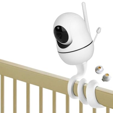 iTODOS Baby Monitor Mount Compatible with HelloBaby HB65HB66HB248ANMEATE SM935E Baby Monitor Camera Versatile Twist Mount Without Tools or Wall Damage White