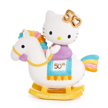 Blue Sky Clayworks Hello Kitty 50th Anniversary Playful Pastel Rocking Horse for Baby Nursery Babys 1st