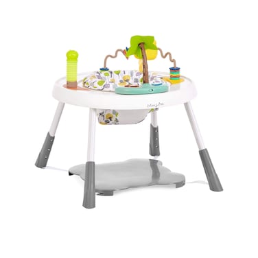 Dream On Me Curio Sit N Seek Baby Activity Center in Lime 2 in 1 Activity Center and Play Table with 3 Detachable Toys and Music 3 Level Height Adjustable Positions Activity Center for Baby