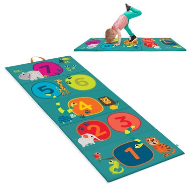 B toys  Tumbling Mat  Gymnastics Mat For Kids  Numbers Animals Hopscotch Game  Folding Gym Mat  3 Years   HopnCount Mat