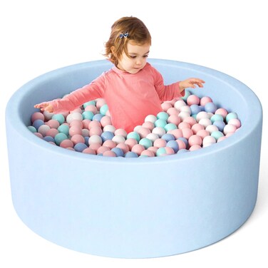 ZOEFOYS Foam Ball Pits for Toddlers Baby Ball Pits for Babies Indoor Kiddie Memory Foam Soft Round Designed Without Ball Blue