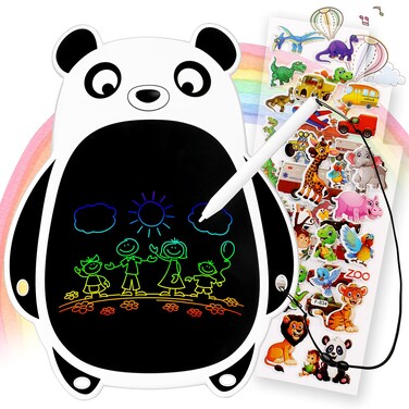 Hion LCD Writing Tablet 85Inch Colorful Doodle BoardElectronic Drawing Board Drawing Pad for KidsEducational and Learning Kids Toys Gift for Girls and Boys Blackwhite Panda