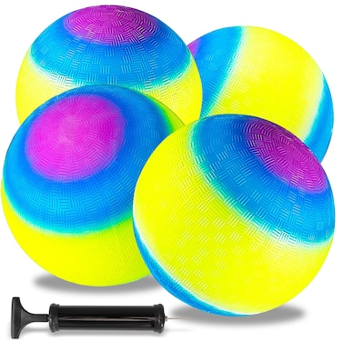 Erinnmy Rainbow Playground Balls with 1 Black Hand Pump