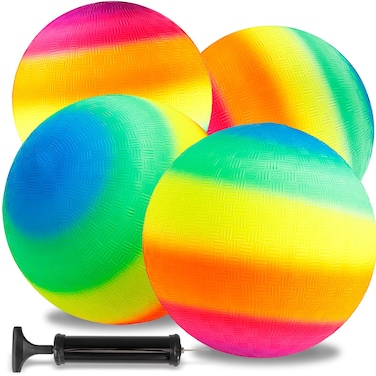 Erinnmy 4Pcs Rainbow Playground Balls for Kids