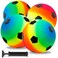 Jeffbaubl 4Pcs Rainbow Playground Balls for KidsAdults with 1 Hand Pump