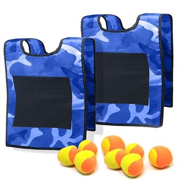 TOPRADE Stick Ball Vest Dodge Ball Game Sticky Target Ball Vest Outdoor Game Props with Soft Fleece Balls Safe for Kids Children