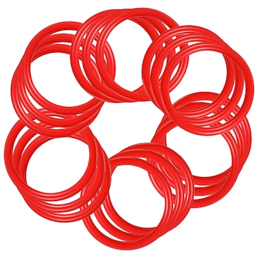 Meooeck 48 Pieces Plastic Toss Rings Toy 29 Inch Red Toss Rings Plastic Carnival Rings Toss Game for Carnival Garden Backyard Outdoor Games