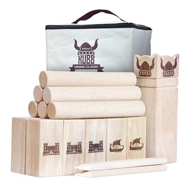 GoSports Kubb Viking Clash Toss Game Set for Kids  Adults