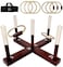 SWOOC Games  Rustic Ring Toss Outdoor Game All Weather  15 Games Included  Vintage Wood  Rope Ring Toss Yard Game with Wide Grip Handles and Carrying Case  Yard Toss Game for Kids  Family