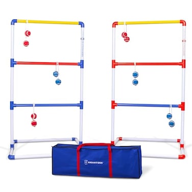 GoSports Premium Ladder Toss Outdoor Game Set with 6 Bolo Balls Travel Carrying Case and Score Trackers  Choose Between Standard and Giant Size Sets