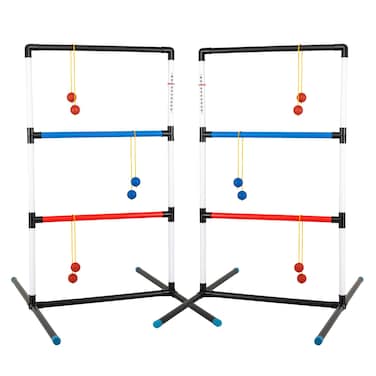 NUOERSAI Ladder Toss Outdoor Game Set with 6 Ladder Balls Backyard Games Golf Balls with Travel Carrying Case for House Yard Camping Lawn Beach Family  Friends Party Game Easy to Set Up Black