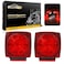 Partsam 12V Submersible Square Led Trailer LightRed White LED Stop Turn Tail License Brake Running Light Lamp for Trailers Under 80 Boat Trailer Truck Marine Camper RV SnowmobileIP68DOT Compliant