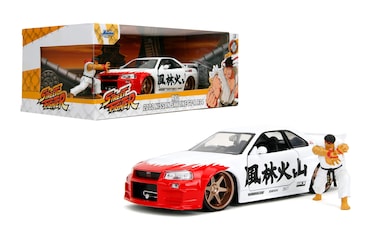 Jada Street Fighter 124 2002 Nissan Skyline GTR R34 DieCast Car  275 Ryu Figure Toys for Kids and Adults