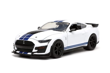Jada Toys Bigtime Muscle 124 2020 Ford Mustang Shelby GT500 Diecast Car Blue White Stripes Toys for Kids and Adults