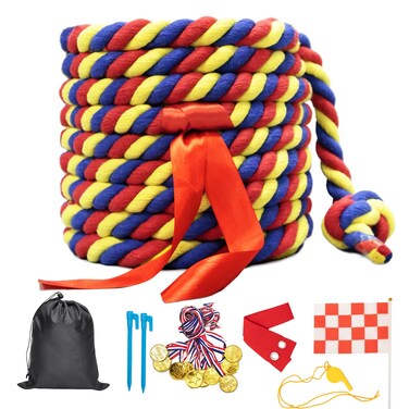 Tug of War Rope for Kids and Adults20FT Tug a War Rope for Outdoor Games Field Day Family Reunion Birthday Party GamesSummer Outside Activities Yard Backyard Lawn Picnic Games Team Building Games