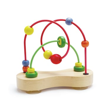 Hape Award Winning Double Bubble Wooden Bead Maze Multicolor L 35 W 85 H 76 inch